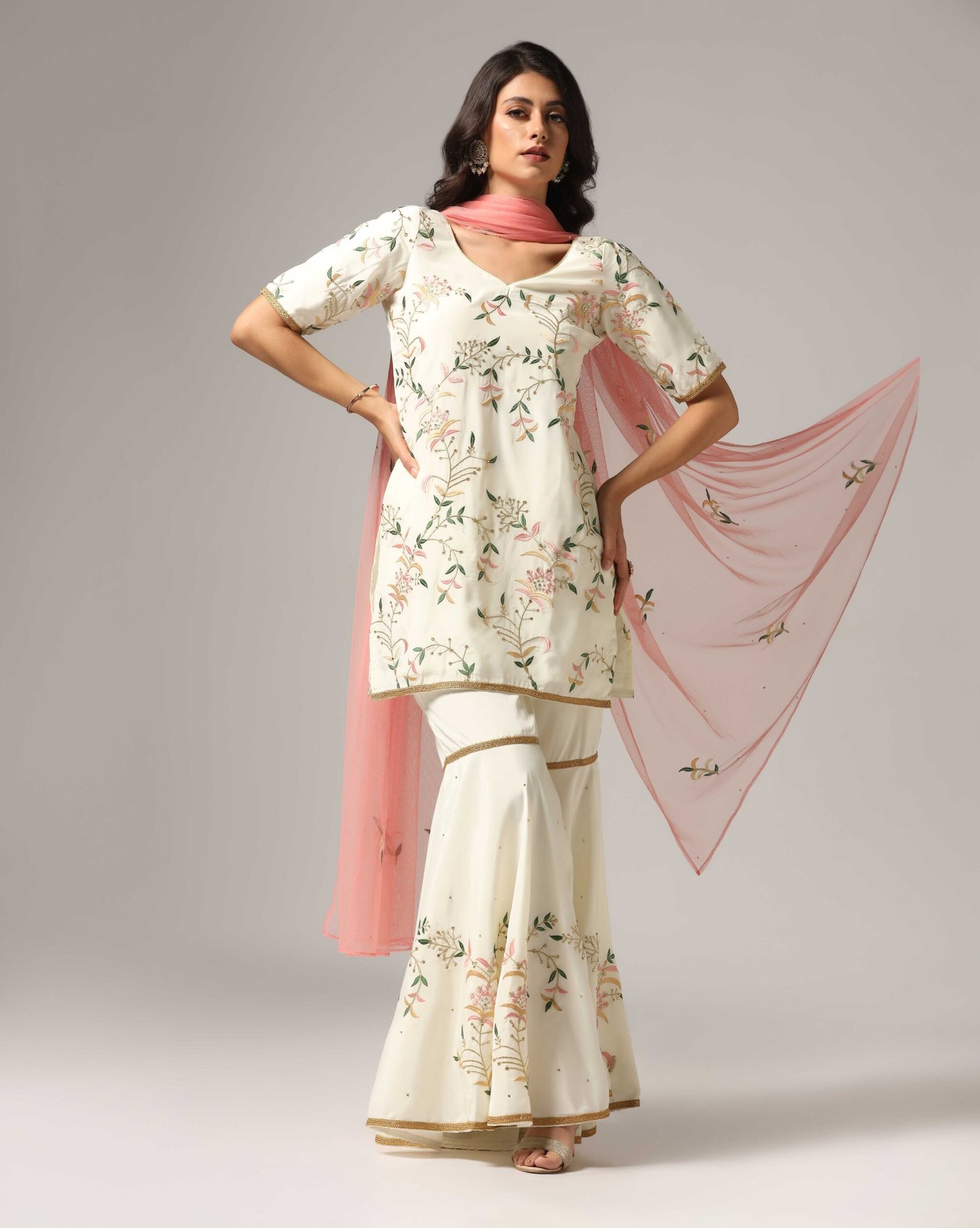 Kurti with Sharara & Dupatta