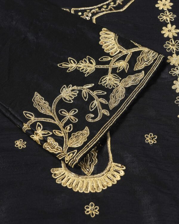 Pret a Porter Elegant Black Raw Silk Suit - Image 13