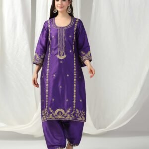 Pret a Porter Elegant Purple Raw Silk Suit