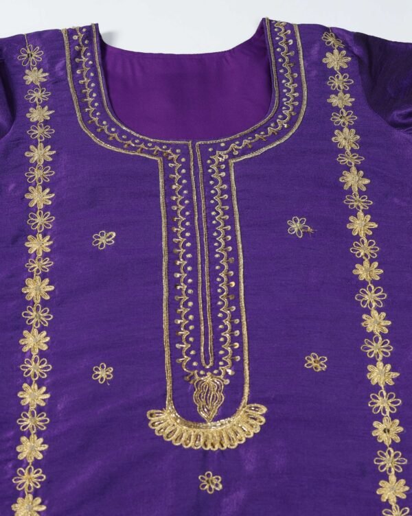 Pret a Porter Elegant Purple Raw Silk Suit - Image 15