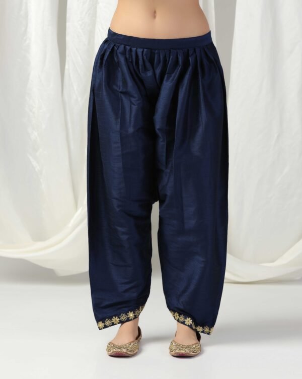 Pret a Porter Blue Raw Silk Hand-Embroidered Suit - Image 9