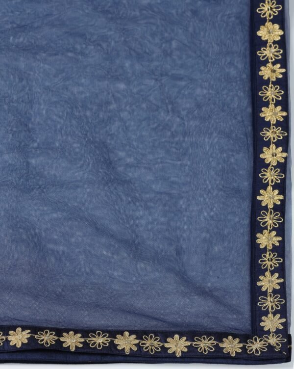 Pret a Porter Blue Raw Silk Hand-Embroidered Suit - Image 10