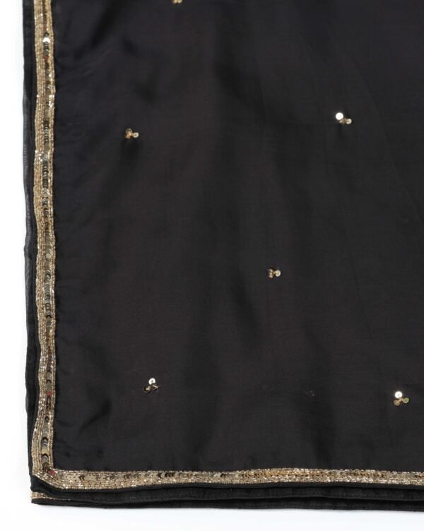 Pret a Porter Designer Black Raw Silk Lehenga Set - Image 14
