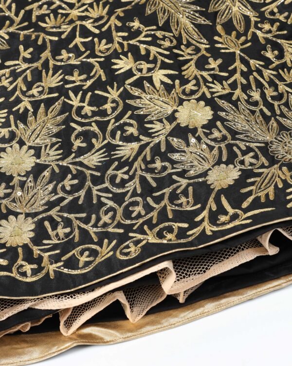 Pret a Porter Designer Black Raw Silk Lehenga Set - Image 15