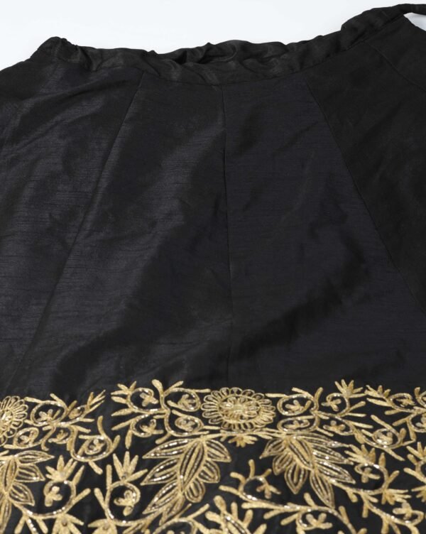 Pret a Porter Designer Black Raw Silk Lehenga Set - Image 16
