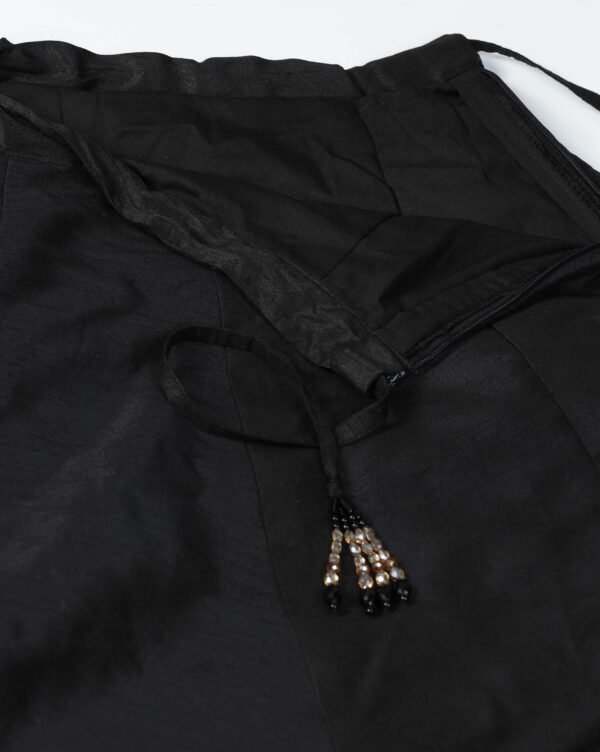 Pret a Porter Designer Black Raw Silk Lehenga Set - Image 17