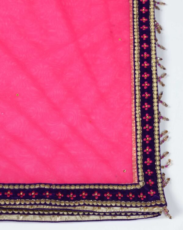Pret a Porter Purple Velvet Kurti Suit with Pants & Dupatta - Image 7