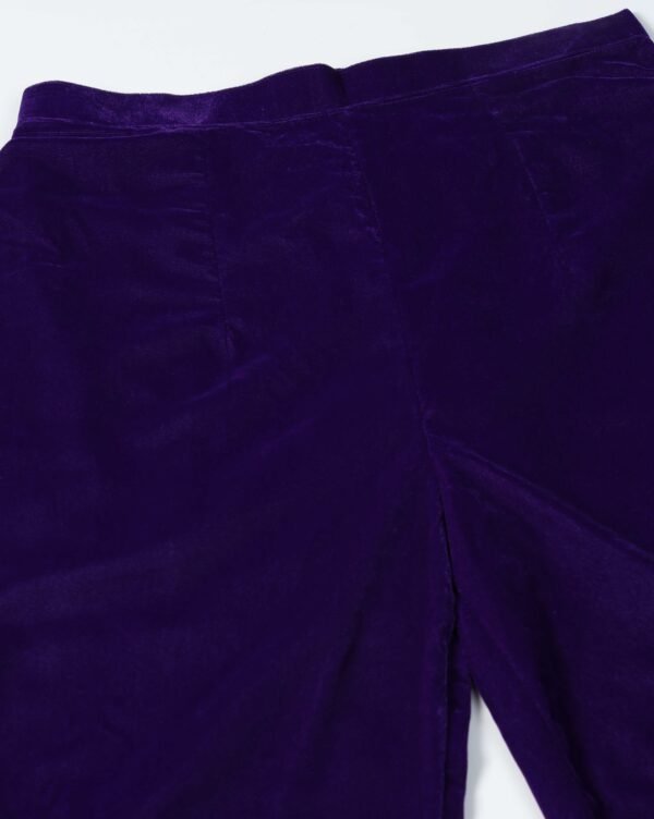 Pret a Porter Purple Velvet Kurti Suit with Pants & Dupatta - Image 8