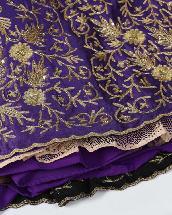 Pret a Porter Designer Purple Raw Silk Lehenga Set - Image 10