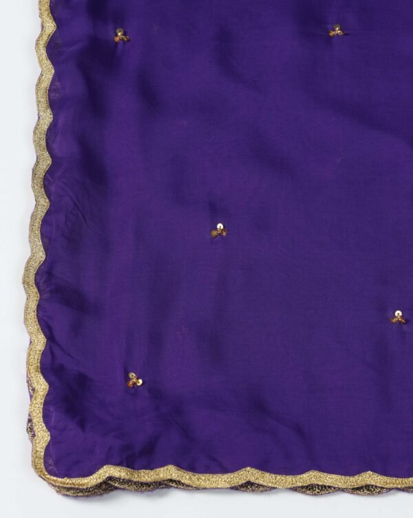 Pret a Porter Designer Purple Raw Silk Lehenga Set - Image 12
