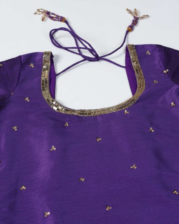 Pret a Porter Designer Purple Raw Silk Lehenga Set - Image 7