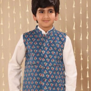 Blue Jaipuri Buti Print Jacket
