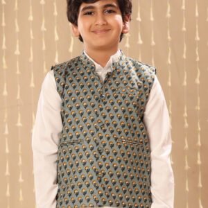 Grey Jaipuri Buti Print Jacket