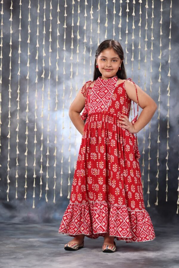 Red Jaipuri Double Print Maxi Dress Only - Image 2