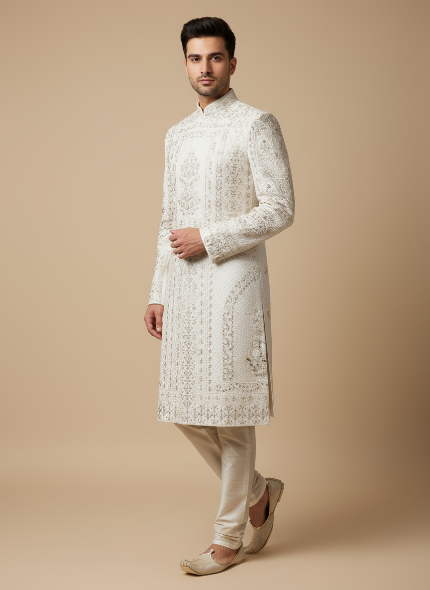 Men's Ivory or Off-White Sherawani
