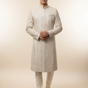Ivory Embroidered Sherwani Set